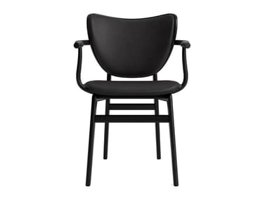 ELEPHANT - Oak and leather chair with armrests (Request Info).