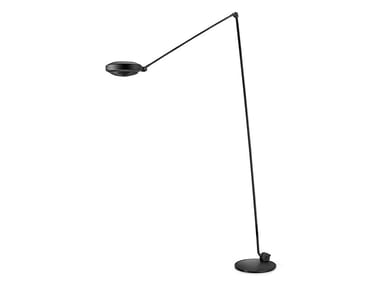 ELLE - LED metal floor lamp with swing arm with dimmer (Request Info).