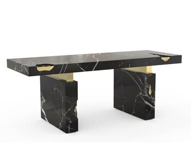 EMPIRE NERO MARQUINA - Rectangular marble writing desk (Request Info).