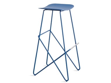 ENDLESS - High steel stool with footrest (Request Info).