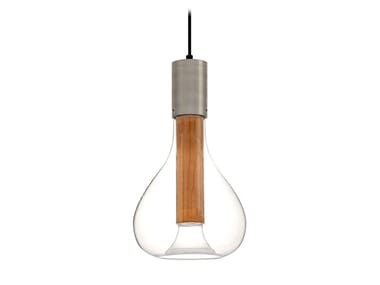 ERIS - Wood veneer and glass pendant lamp (Request Info).