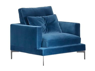ESSENTIEL - Fabric armchair with removable cover with armrests (Request Info).