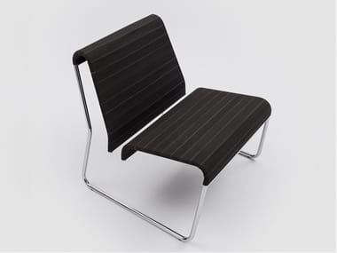 FARALLON - Sled base polypropylene and chromed metal easy chair (Request Info).