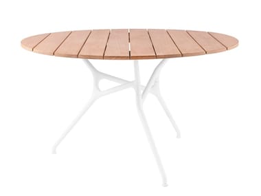 BRANCH TABLE LIDO - Iroko and die cast aluminium garden table (Request Info).