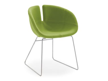 FJORD - Sled base upholstered fabric chair (Request Info).