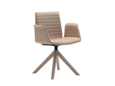 FLEX ARMCHAIR SO1647 - Trestle-based chair with armrests (Request Info).