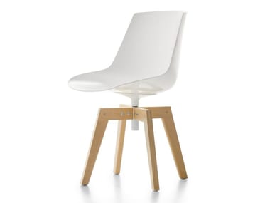 FLOW IROKO - Swivel trestle-based polycarbonate garden chair (Request Info).
