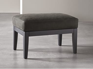 FORREST WOOD - Upholstered leather pouf (Request Info).