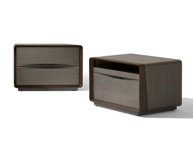 FRAME - Rectangular maple bedside table with drawers (Request Info).