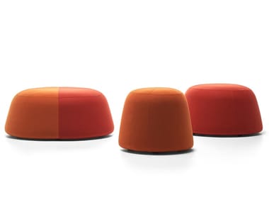 FUJI - Upholstered round fabric pouf (Request Info).