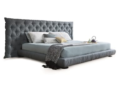 FULL MOON - Fabric double bed with upholstered headboard (Request Info).