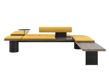 GALLERIA - Modular bench with back (Request Info).