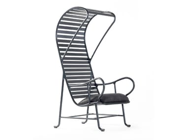 GARDENIAS INDOOR - High-back armchair with removable cover with armrests by BD Barcelona Design