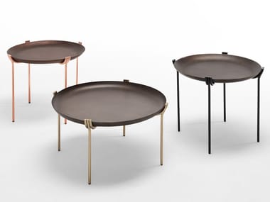 GEO - Round metal coffee table with tray (Request Info).