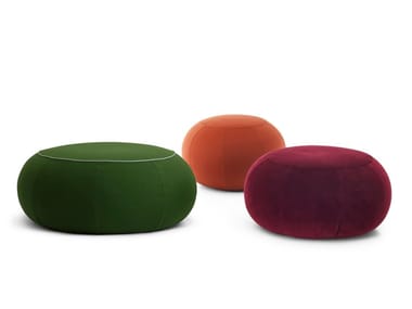 GEO - Round fabric pouf with removable lining (Request Info).