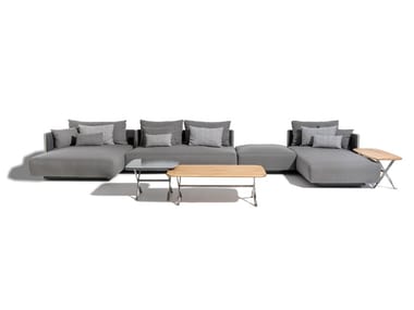 GEORGE - Fabric garden sofa with chaise longue (Request Info).