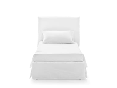 GHOST 82 S - Single bed with high headboard with removable cover (Request Info).