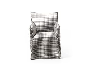 GHOST OUT 25 - Upholstered fabric garden chair with armrests (Request Info).