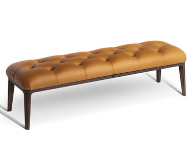 GLENN - Tufted upholstered leather bench (Request Info).