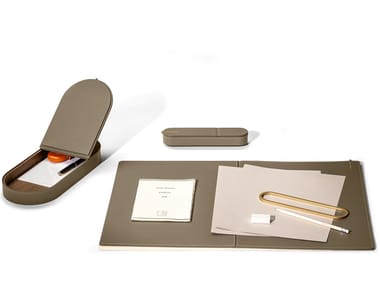 GLI OGGETTI - ZHUANG DESK - Tanned leather desk set (Request Info).