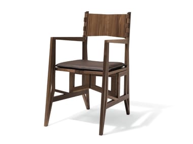 GRAND TOUR - Folding walnut chair with armrests (Request Info).
