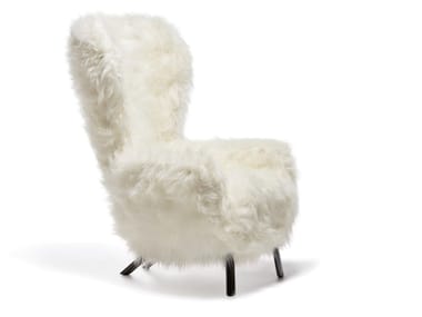 GUELFO FUR - Bergere high-back fake fur armchair (Request Info).