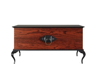 GUGGENHEIM - Rectangular mahogany bedside table with drawers (Request Info).