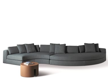 HAROLD - Curved fabric sofa with removable cover (Request Info).