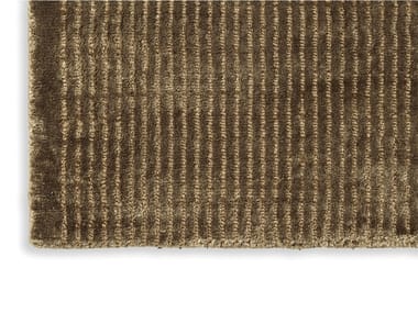 HARP - Handmade rectangular striped silk rug (Request Info).