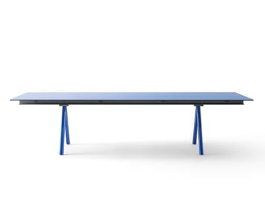 HEB - Rectangular crystal and steel table (Request Info).