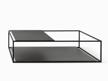 HELSINKI 15 - Rectangular steel garden side table (Request Info).