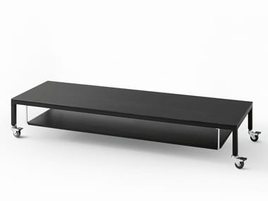 HELSINKI 30 - Low rectangular coffee table with castors (Request Info).