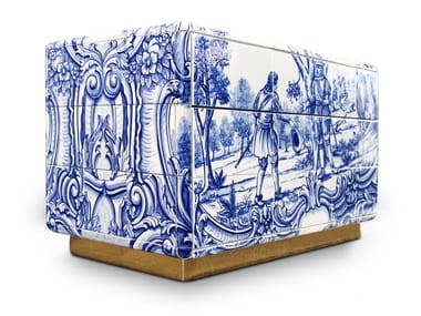 HERITAGE - Rectangular Ceramic materials bedside table with drawers (Request Info).