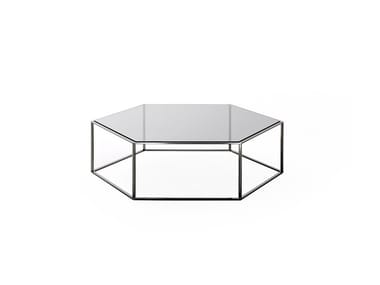 HEXAGON - Hexagonal crystal and steel coffee table (Request Info).