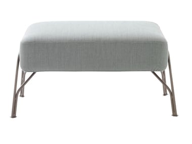 HUMPHREY - Upholstered fabric footstool (Request Info).