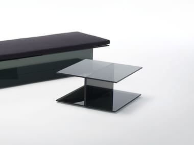 I-BEAM - Low square crystal coffee table (Request Info).