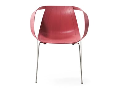 IMPOSSIBLE WOOD - Stackable polypropylene chair with armrests (Request Info).