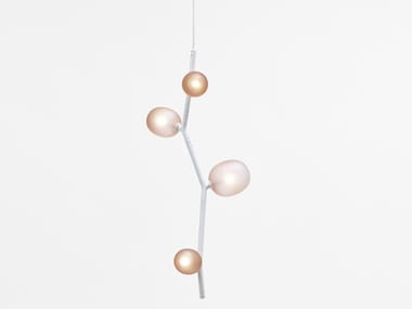 IVY VERTICAL - Blown glass and metal pendant lamp (Request Info).
