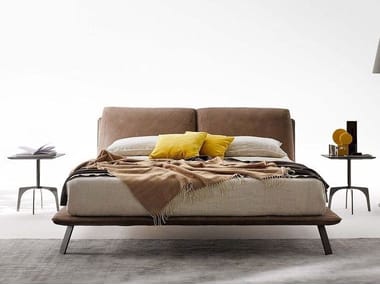 KANAHA - Upholstered leather double bed (Request Info).