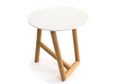 KLARA - Round wooden coffee table (Request Info).