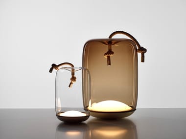 KNOT BATTERY - Blown glass and metal table lamp (Request Info).