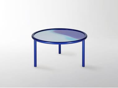 L.A. SUNSET - Low round crystal coffee table (Request Info).