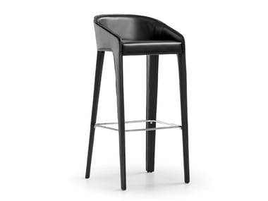 LAMINA TOO - High tanned leather stool with footrest (Request Info).