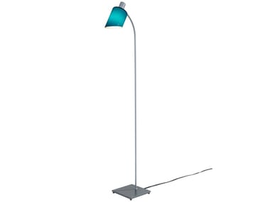 LAMPE DE BUREAU READING - Reading glass and steel floor lamp (Request Info).
