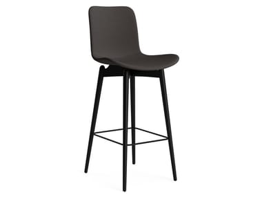 LANGUE BAR - Beech and leather stool (Request Info).