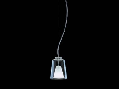 LANTERNINA - 471 - Contemporary style glass and aluminium pendant lamp (Request Info).