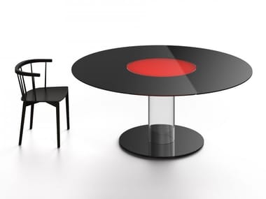 LAZY HUB - Round crystal table with Lazy Susan (Request Info).