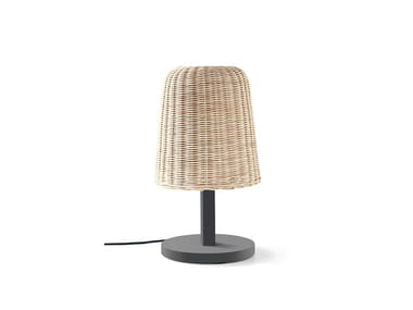 LC 91 - Woven wicker table lamp (Request Info).
