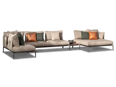 LEAF - Corner sectional fabric garden sofa with chaise longue (Request Info).