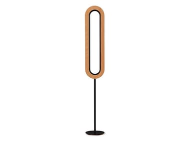 LENS - Handmade wood veneer and metal floor lamp (Request Info).